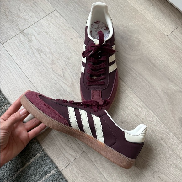 Adidas Sambas Maroon and White Sneakers - Picture 3 of 8